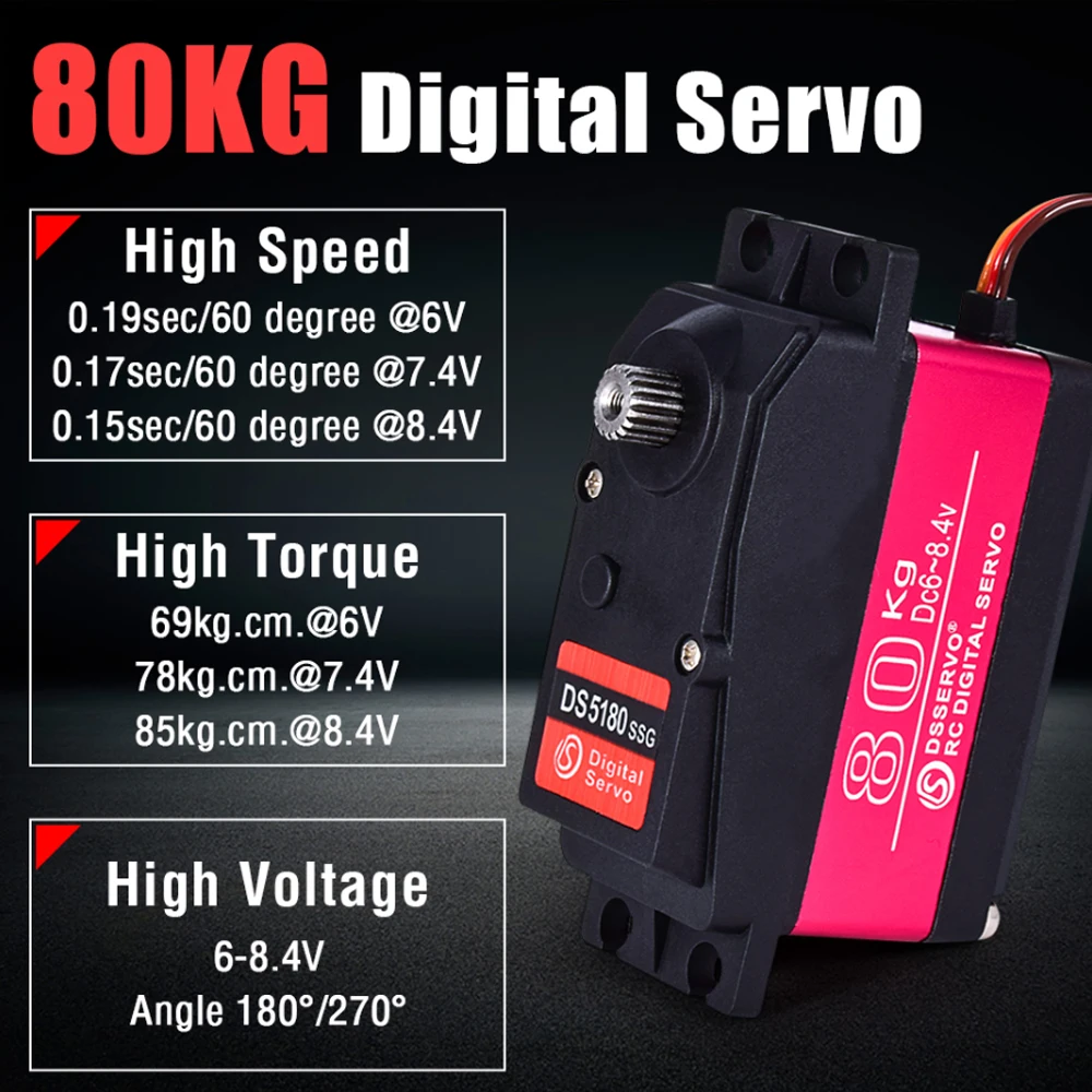 Dsservo impermeable DS5180 80K - Servo Metal Gear reseña y precio